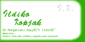 ildiko kopjak business card